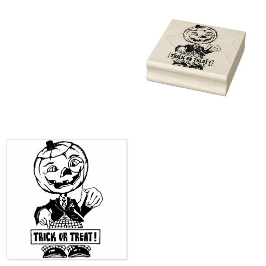 Halloween Jack O'Lantern Man Rubberstempel (Gestempeld)