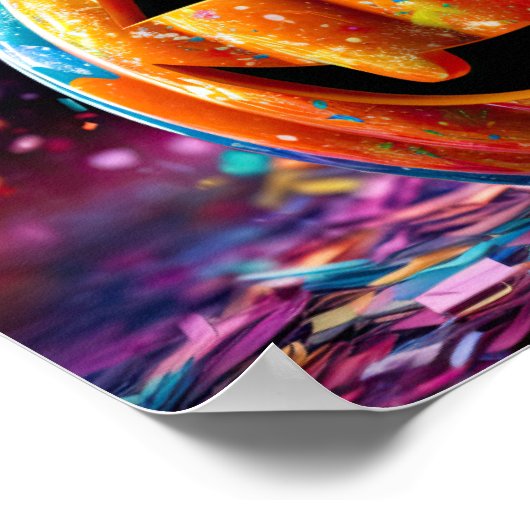 Halloween Jack O'Lantern Neon Pop Kunst Poster (Hoek)