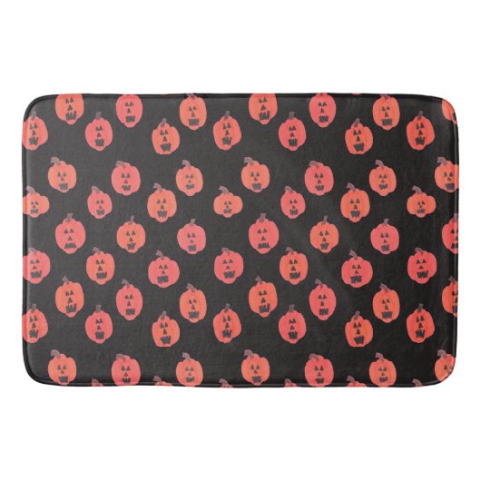 Halloween Jack O'Lantern Oranje & Black Badmat (Voorkant)