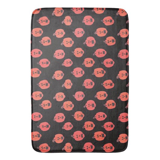 Halloween Jack O'Lantern Oranje & Black Badmat (Voorkant Verticaal)