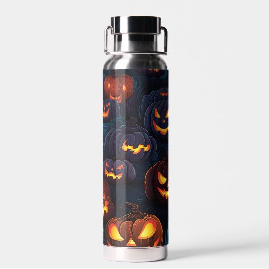 Halloween Jack o'Lantern Patroon Waterfles (Achterkant)