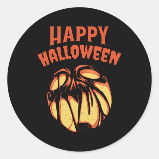 Halloween Jack o'Lantern pomkin Ronde Sticker (Voorkant)