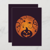 Halloween Jack o'lantern pompoen gezicht en spin Feestdagenkaart (Voorkant / Achterkant)