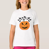 Halloween Jack O'Lantern pompoen vleermuizen T-shirt (Voorkant)