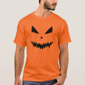 Halloween Jack O'Lantern pompoen zwart kwaad gezic T-shirt (Voorkant)