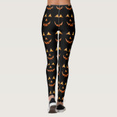Halloween Jack O'lantern Pumpkin Face Graphic Leggings (Achterkant)