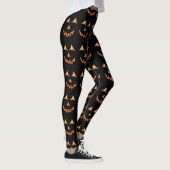 Halloween Jack O'lantern Pumpkin Face Graphic Leggings (Rechts)