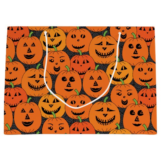 Halloween Jack o'lantern Pumpkin Groot Cadeauzakje (Voorkant)