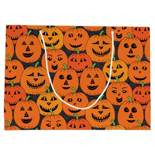 Halloween Jack o'lantern Pumpkin Groot Cadeauzakje (Achterkant)