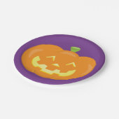 Halloween Jack O'Lantern Pumpkin Paars Sinaasappel Papieren Bordje (Gekanteld)