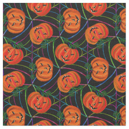 Halloween Jack o'lantern Spinnenweb Patroon Pompoe Stof