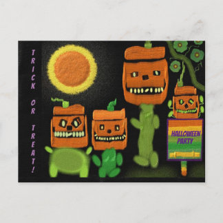 Halloween Jack O'Lantern Trick Treat Party Invite Briefkaart