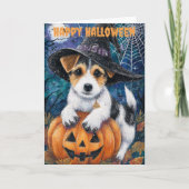 Halloween Jack Russell Dog Feestdagen Kaart (Voorkant)
