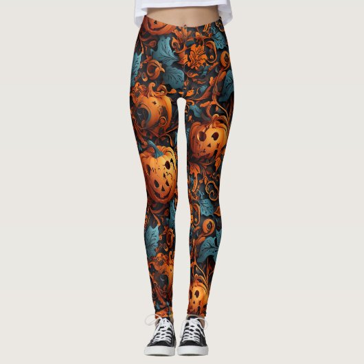 Halloween Jack van lantaarn Pumpkin Leggings (Voorkant)