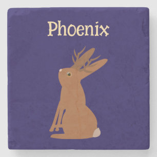 Halloween Jackalope Trick or treat Aangepaste naam Stenen Onderzetter
