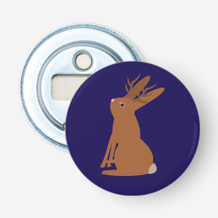 Halloween Jackalope Trick or treat Button Flesopener