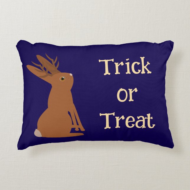 Halloween Jackalope Trick or treat Custom Accent Kussen (Voorkant)