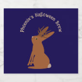 Halloween Jackalope Trick or treat Custom Bier Etiket (Enkel label)