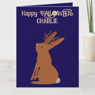 Halloween Jackalope Trick or treat Custom Kaart