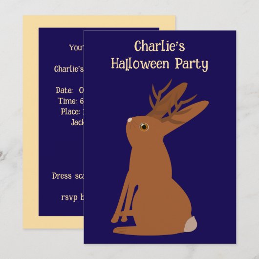 Halloween Jackalope Trick or treat Custom Kaart (Voorkant / Achterkant)
