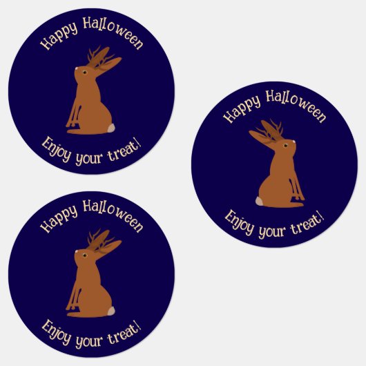 Halloween Jackalope Trick or treat Custom Labels (Groep)