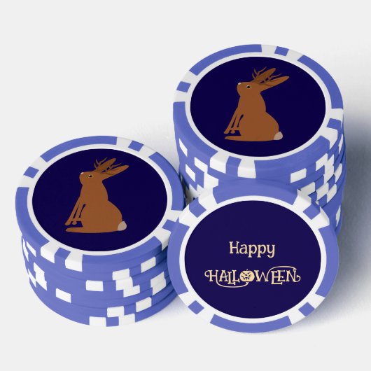 Halloween Jackalope Trick or treat Custom Poker Chips (Opstapeling)