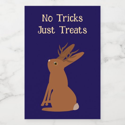 Halloween Jackalope Trick or treat Custom Voedselcontainer Etiket (Enkel label)