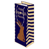 Halloween Jackalope Trick or treat Custom Wijn Cadeautas (Achterkant Gekanteld)