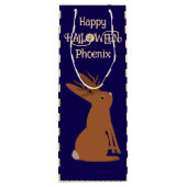 Halloween Jackalope Trick or treat Custom Wijn Cadeautas (Achterkant)