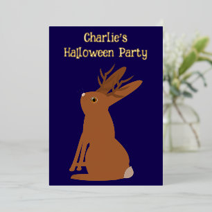 Halloween Jackalope Trick or Treat op Maat Folie Uitnodiging