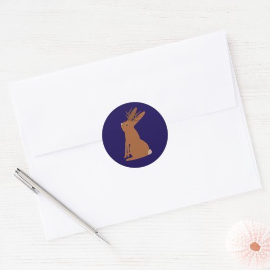 Halloween Jackalope Trick or treat Ronde Sticker (Envelop)