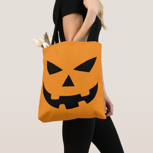 Halloween Jackolantern Face Canvas tas (Dichtbij)