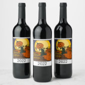 Halloween Jackolantern-label Wijn Etiket (Flessen)