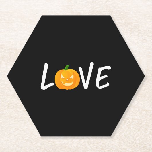 Halloween Jackolantern Liefde Halloween Kartonnen Onderzetters (Voorkant)