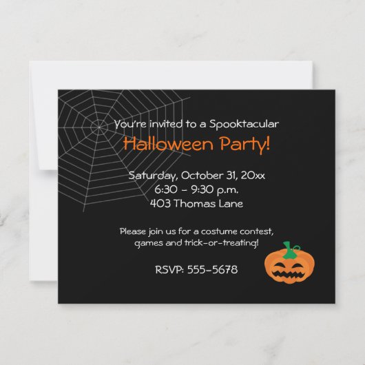 Halloween Jackolantern Party Invitation Kaart (Voorkant)