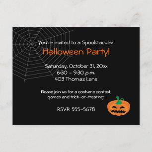 Halloween Jackolantern Party Invitation Kaart
