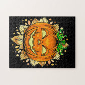 Halloween Jackolantern Spooky Pumpkin Legpuzzel (Horizontaal)