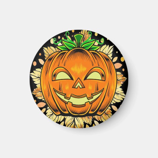 Halloween Jackolantern Spooky Pumpkin Magneet (Voorkant)