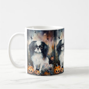 Halloween Japanse Chin Met Pompoenen Eng Koffiemok