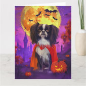 Halloween Japanse Chin Vampire Pumpkins eng Kaart (Voorkant)