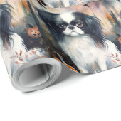 Halloween Japanse kin met pompoenen eng Cadeaupapier (Rol Hoek)