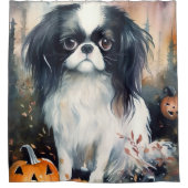 Halloween Japanse kin met pompoenen eng Douchegordijn (Voorkant)