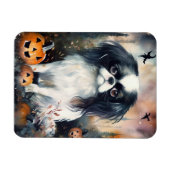 Halloween Japanse kin met pompoenen eng Magneet (Horizontaal)
