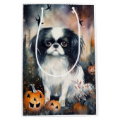 Halloween Japanse kin met pompoenen eng Medium Cadeauzakje (Voorkant)