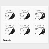 Halloween Je bent Spooktacular Black en White Vierkante Sticker (Vel)