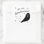 Halloween Je bent Spooktacular Black en White Vierkante Sticker (Tas)