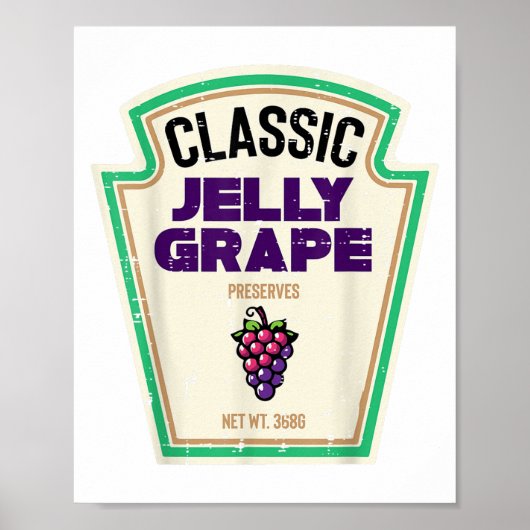 Halloween Jelly Grape Funny Food Group Kostuum Man Poster (Voorkant)