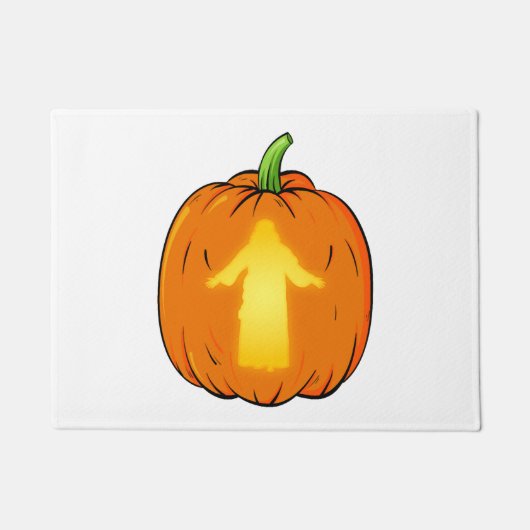 Halloween Jesus Design met Jesus Pumpkin Deurmat (Voorkant)