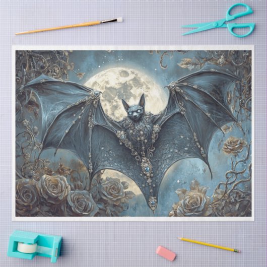 Halloween Jeweled Bat Tissuepapier (Craft)