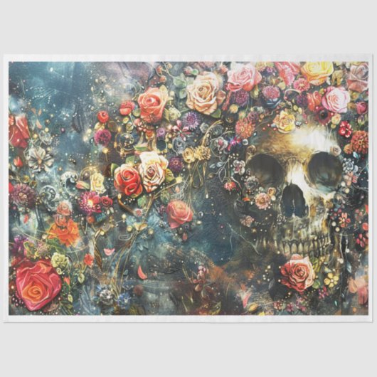 Halloween Jeweled Skeleton Tissuepapier (Voorkant)